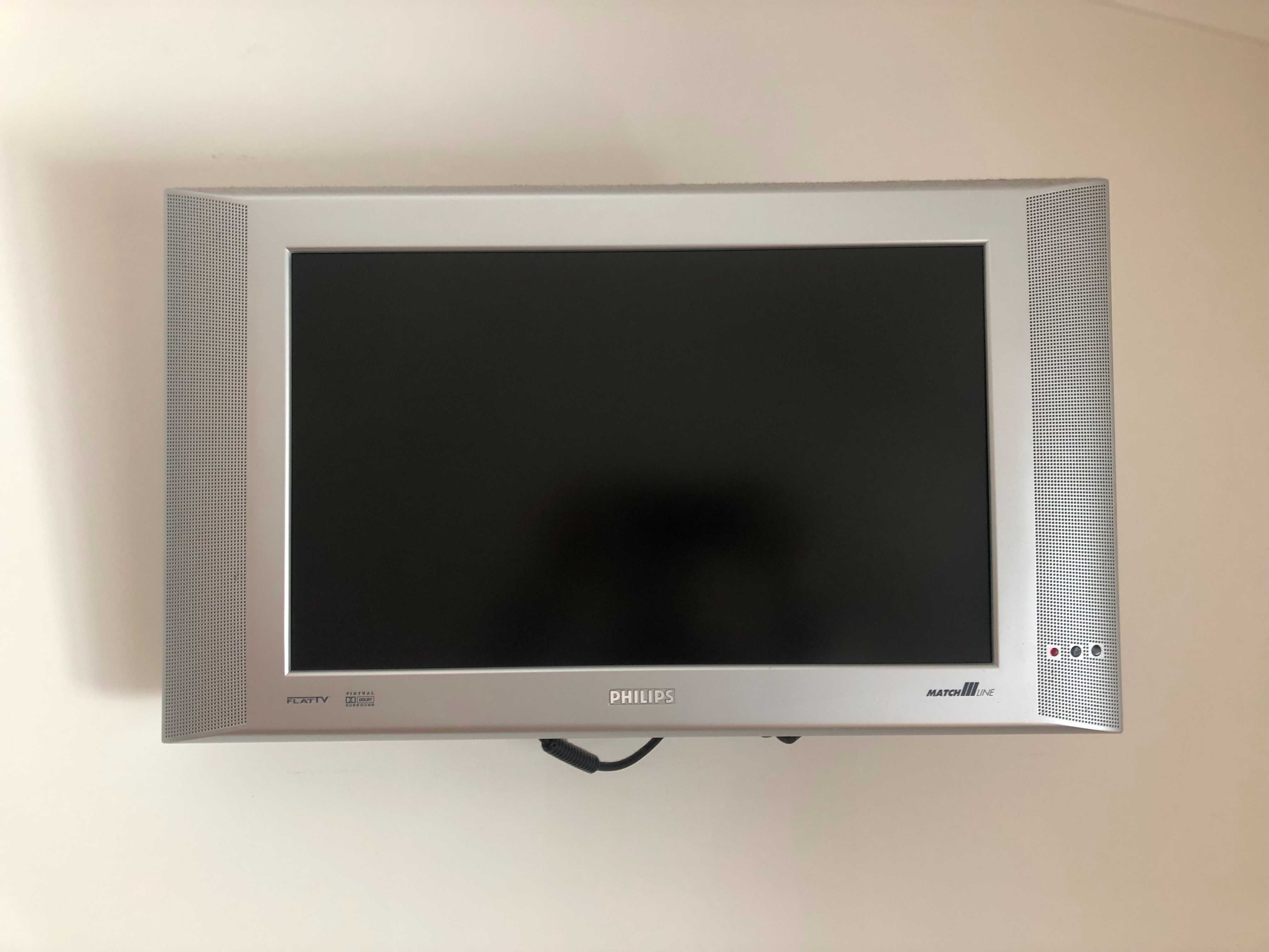 Televisão LCD PHILIPS 17" + comando + suporte pé + suporte parede