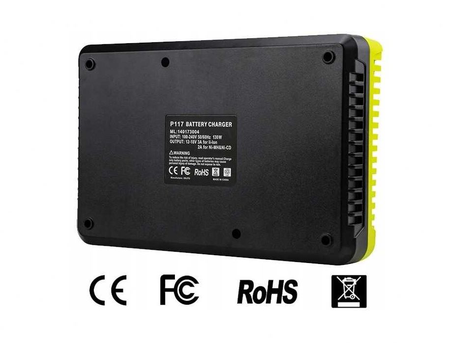 Ładowarka dwustanowiskowa do akumulatorów Ryobi 18V, szybkie ładowanie