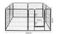 Вольер металлический разборной для собак PETLUX 80 x 80 см - 8 секций