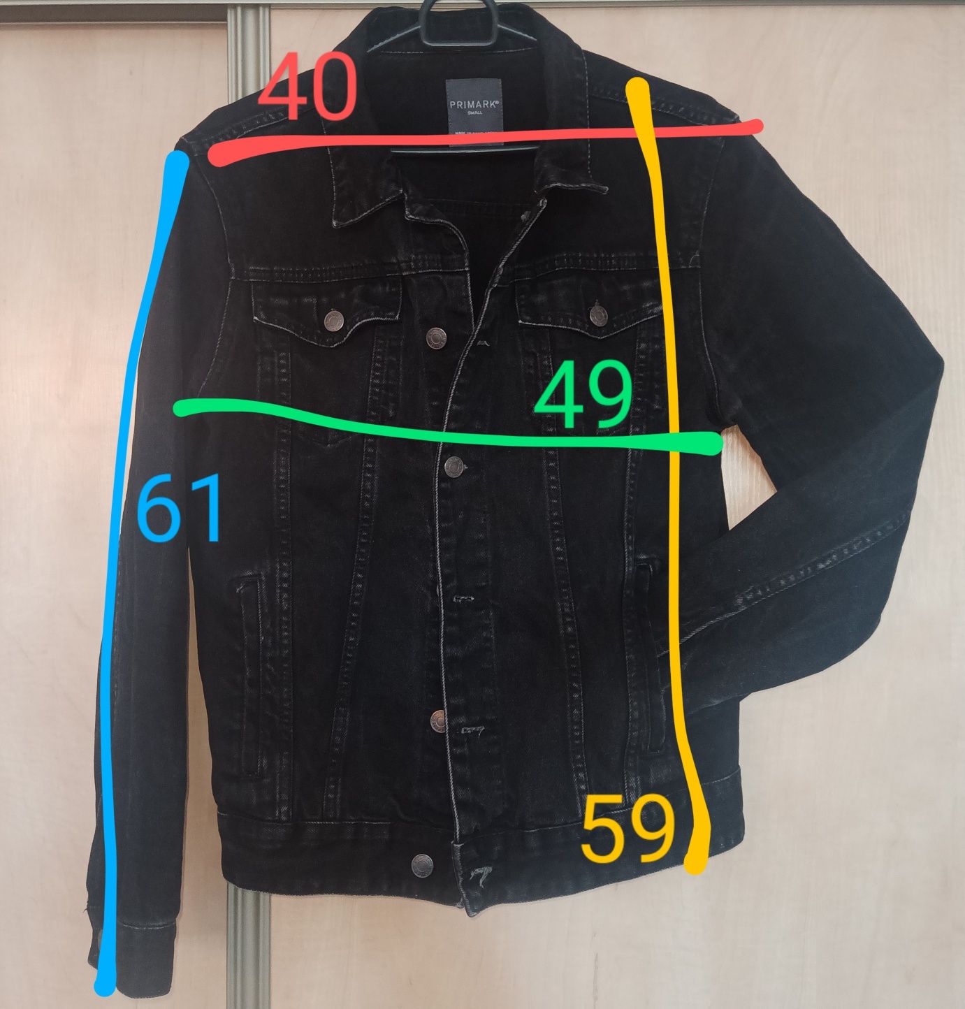 Czarna kurtka jeansowa s/m oversize Primark