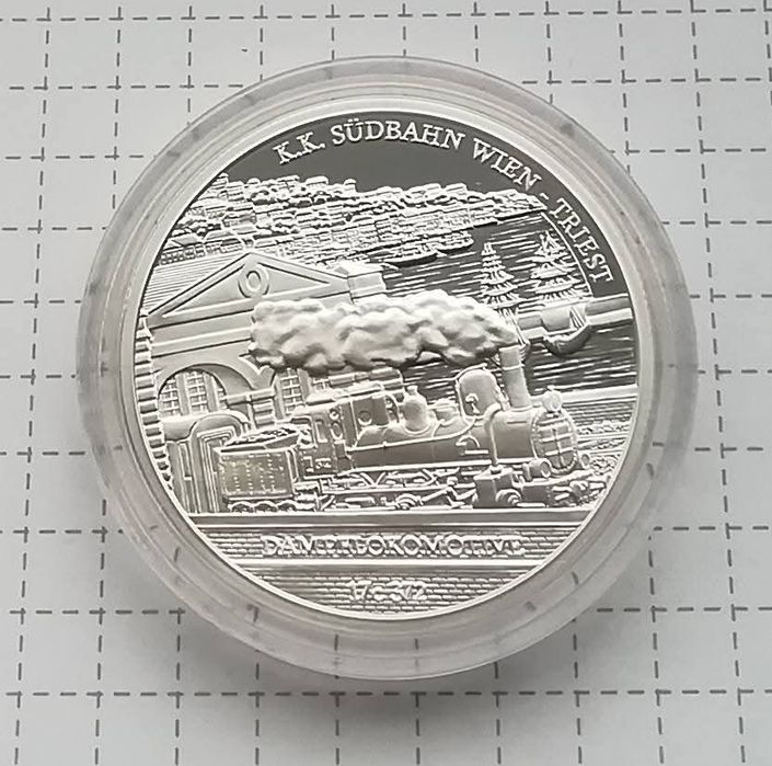 Австрія 20 євро 2007р. СРІБЛО. ПРУФ. Австрійська - Південна залізниця