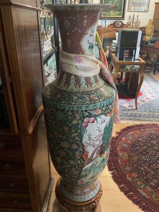 Vaso oriental famille rose style ,alt,1,20 cm discrição abaixo