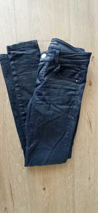 Woskowane granatowe jeansy Skinny Massimo Dutti xs