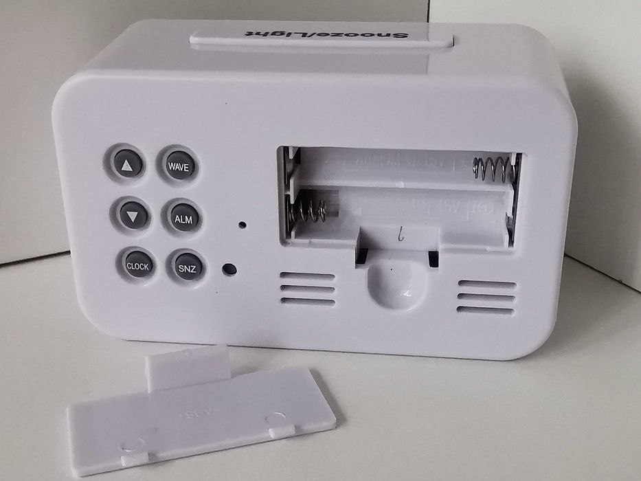 Budzik Zegar Termometr MEBUS Radiowy DCF Podświetlany LCD