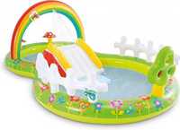 Дитячий ігровий надувний центр-басейн із гіркою Intex 57154 "Сад"
