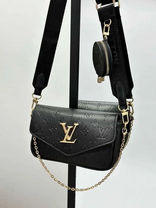 Люксовая женская сумочка через плечо Louis Vuitton черного цвета