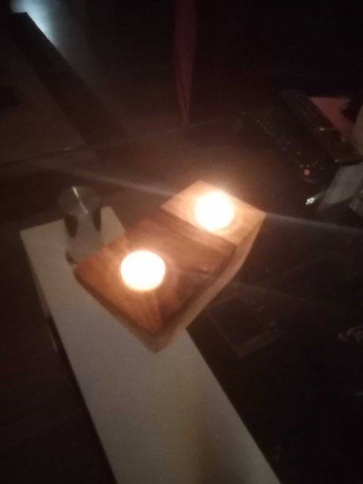 Świecznik drewniany