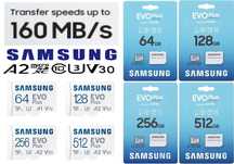 Samsung EVO Plus 64Gb / 128Gb / 256Gb / 512Gb - 160mb/s