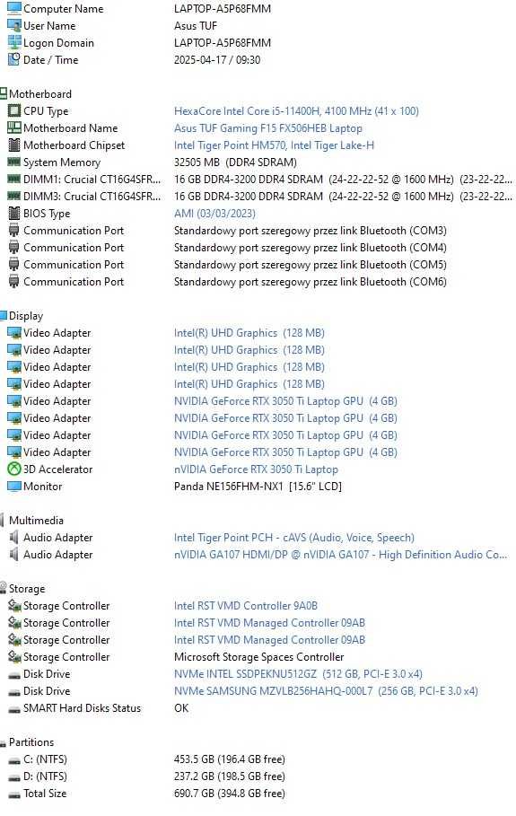 laptop dla gier asus tuf gaming f15