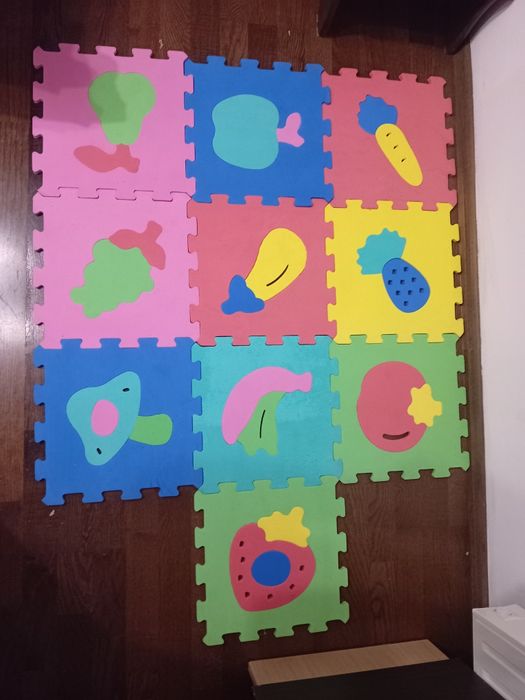 Mata piankowa puzzle owoce warzywa