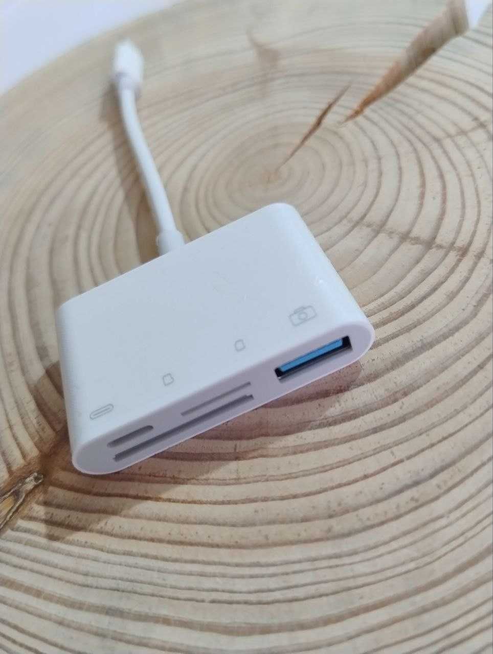 Адаптер OTG переходник картридер iPhone Type-C Lightning AUX SD TF CF