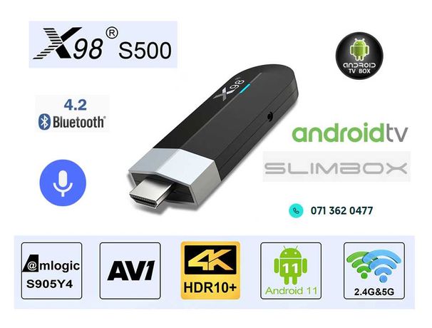 X98 S500 TV Stick  Android TV 11 Slimbox Настроен 3900