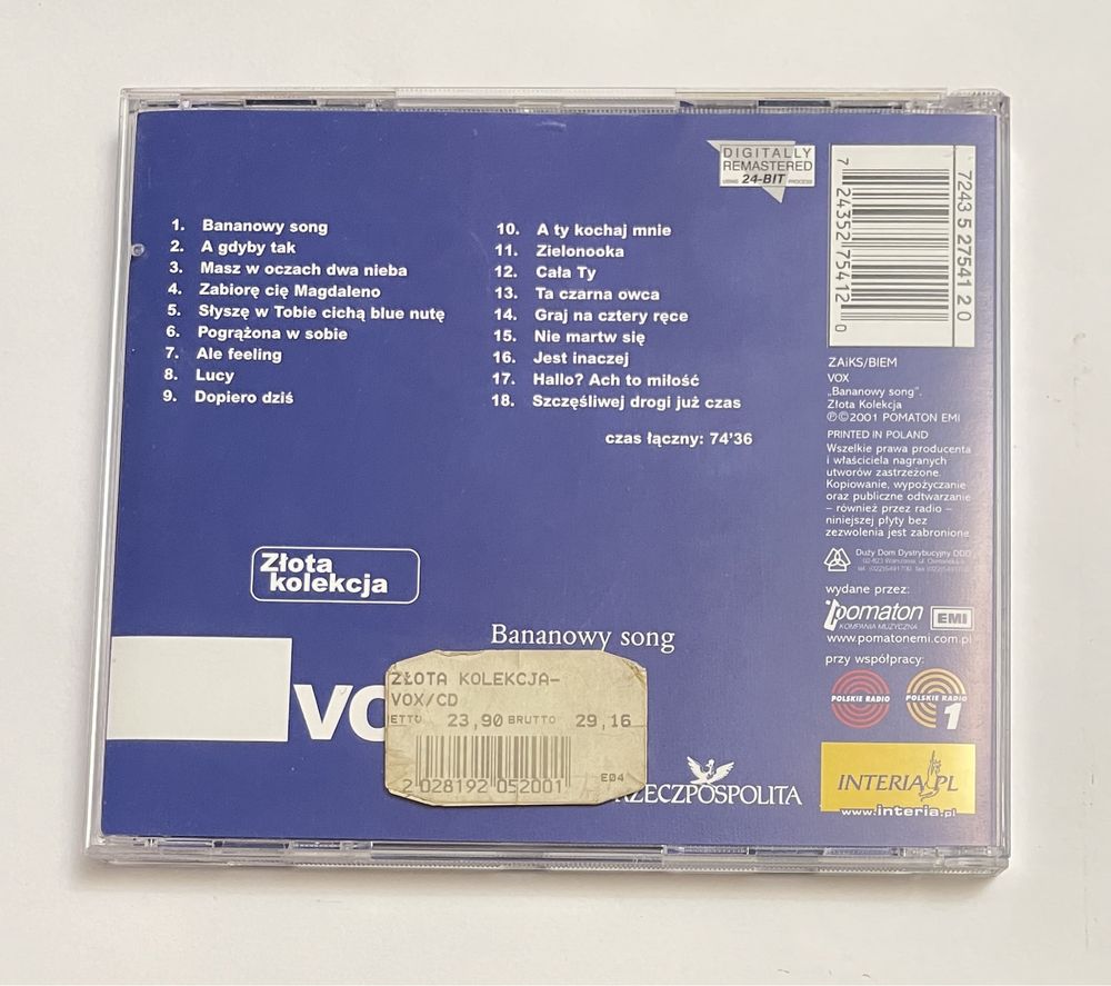 VOX złota kolekcja cd Pomaton 2001