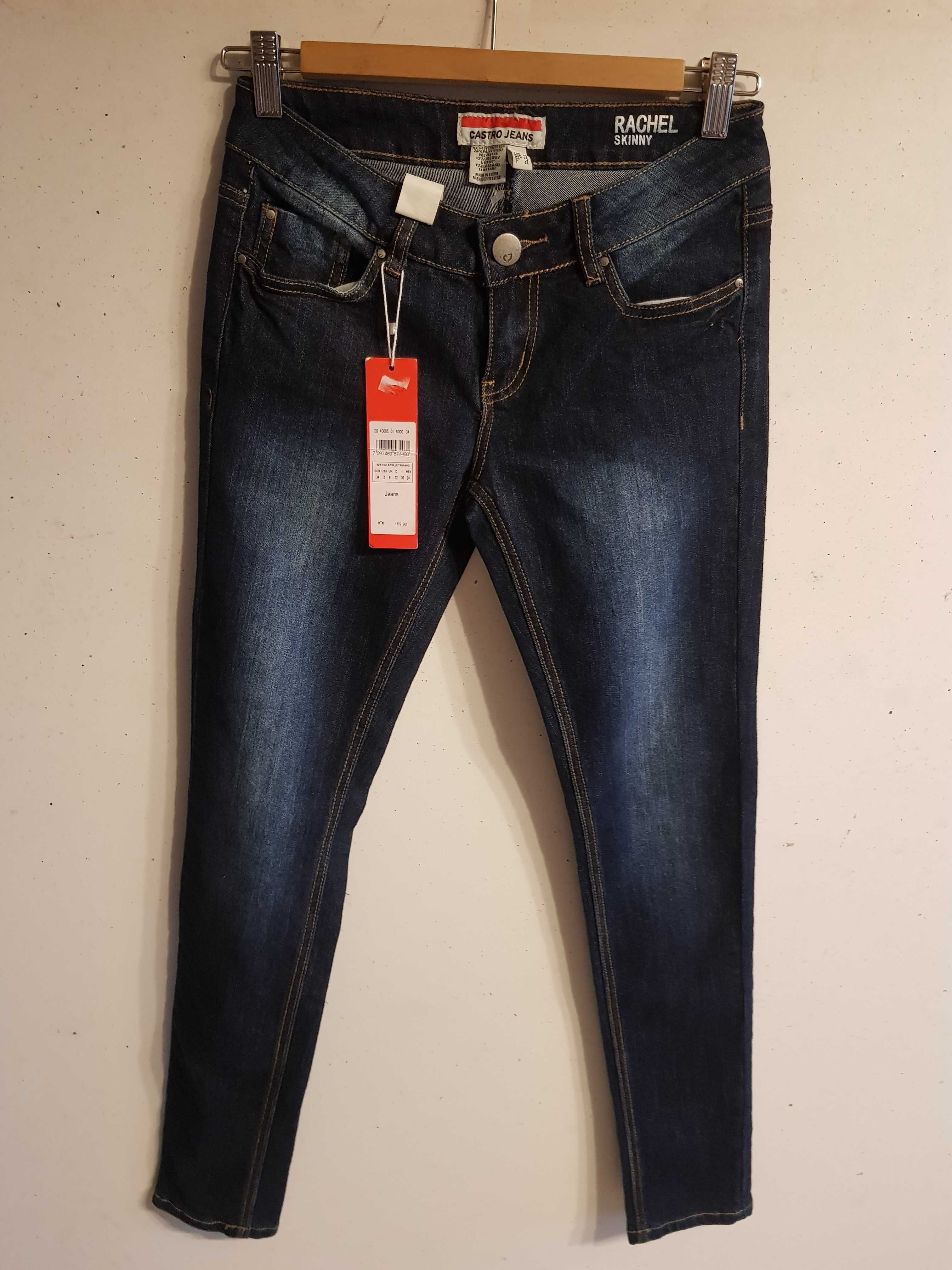 Spodnie jeansowe nowe skinny Castro roz.34