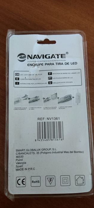 Interruptor/Conector para tira luzes Led