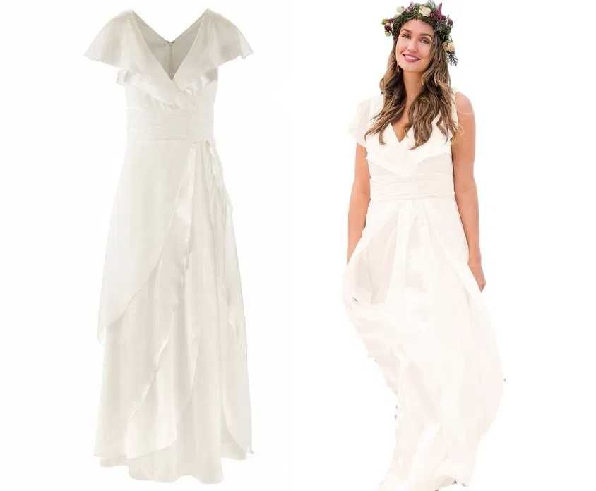 Suknia ślubna kolor kremowa biel rozmiar 44 nowa