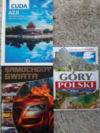 Książki "Cuda Azji", "Samochody świata", "Góry Polski"