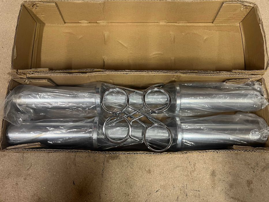 2 Gryfy olimpijskie 50mm krótkie 52cm 3,5kg/szt + zaciski