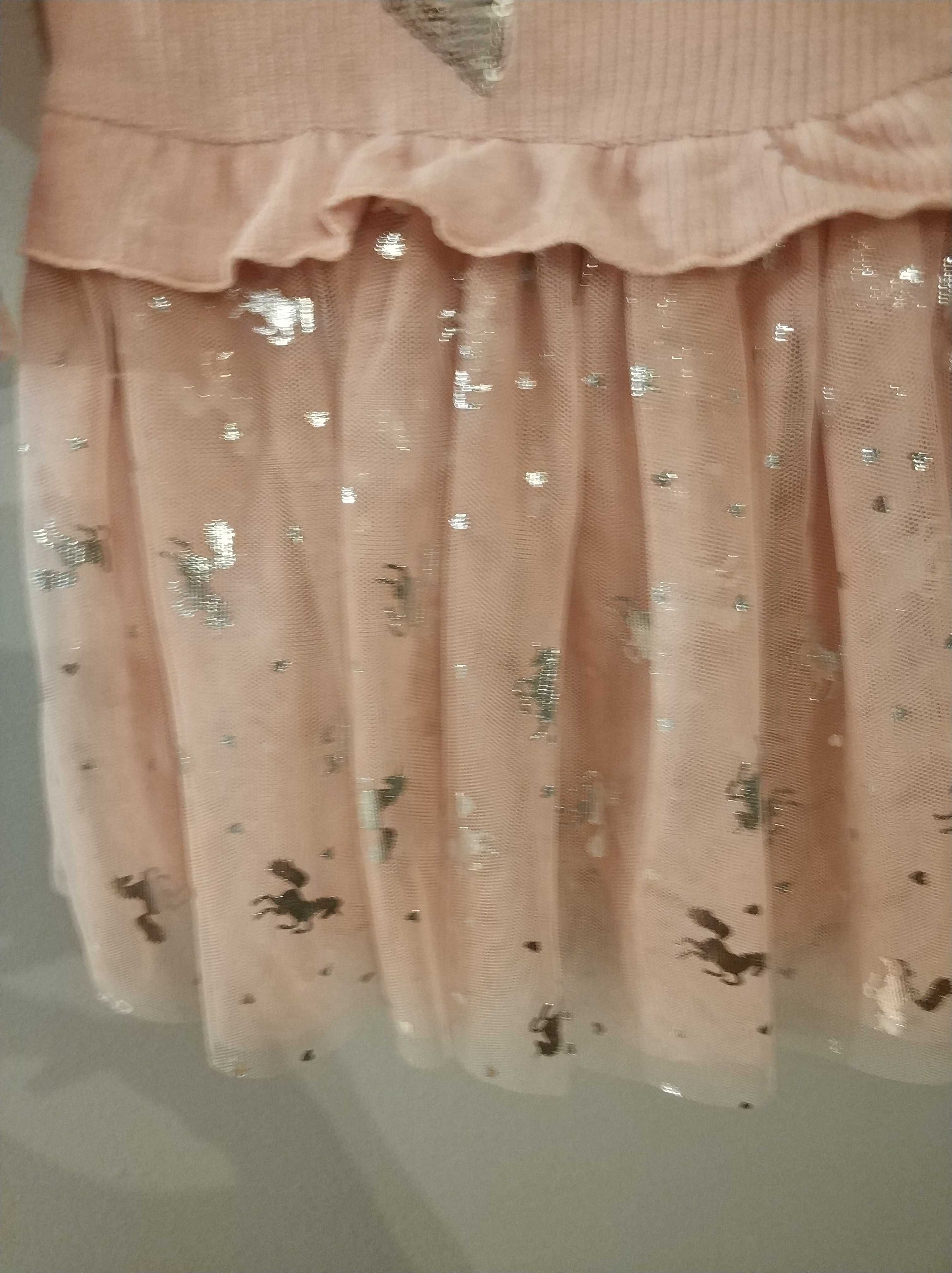 Komplet: tiulowa sukienka +opaska, rozmiar 68, nowa z metką