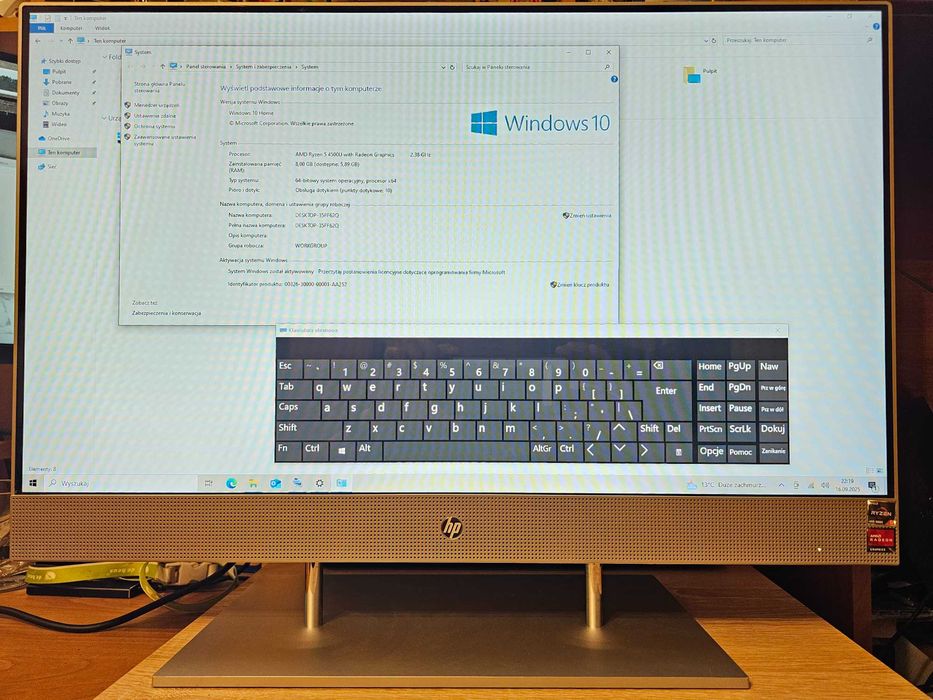 Komputer HP All-in-One PC = dotykowy ekran 27 cali