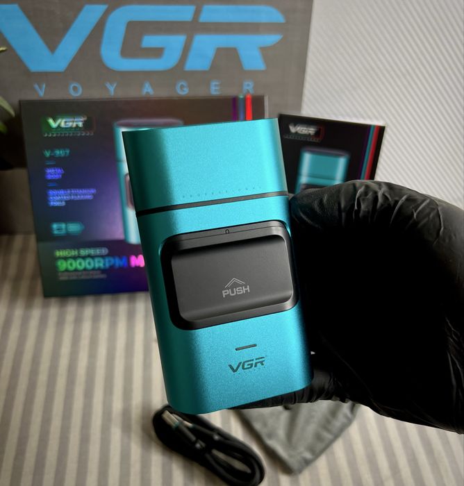 Електробритва VGR V-307 GREEN шейвер,подвійне лезо,2000mAh,9000 RPM