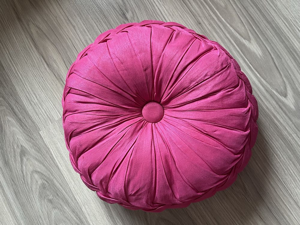 Poduszka różowa fuksja koło