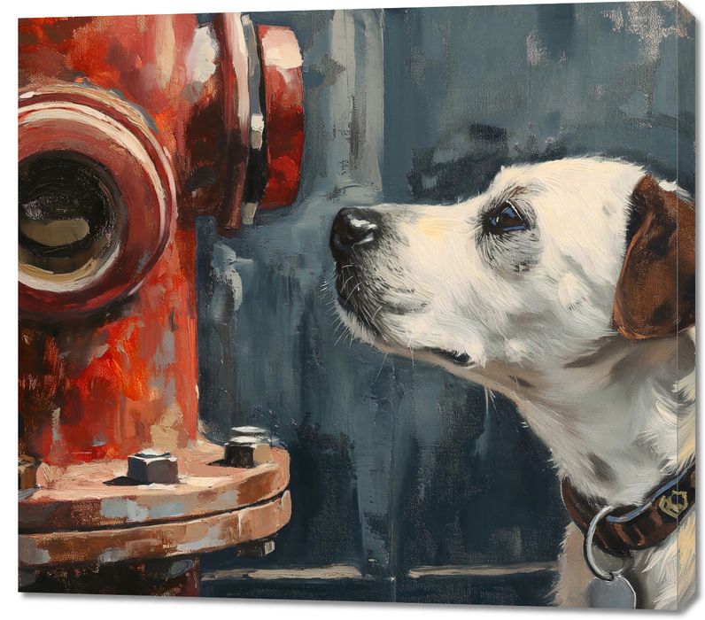 Obraz 100x90cm Kumpel przy Hydrancie