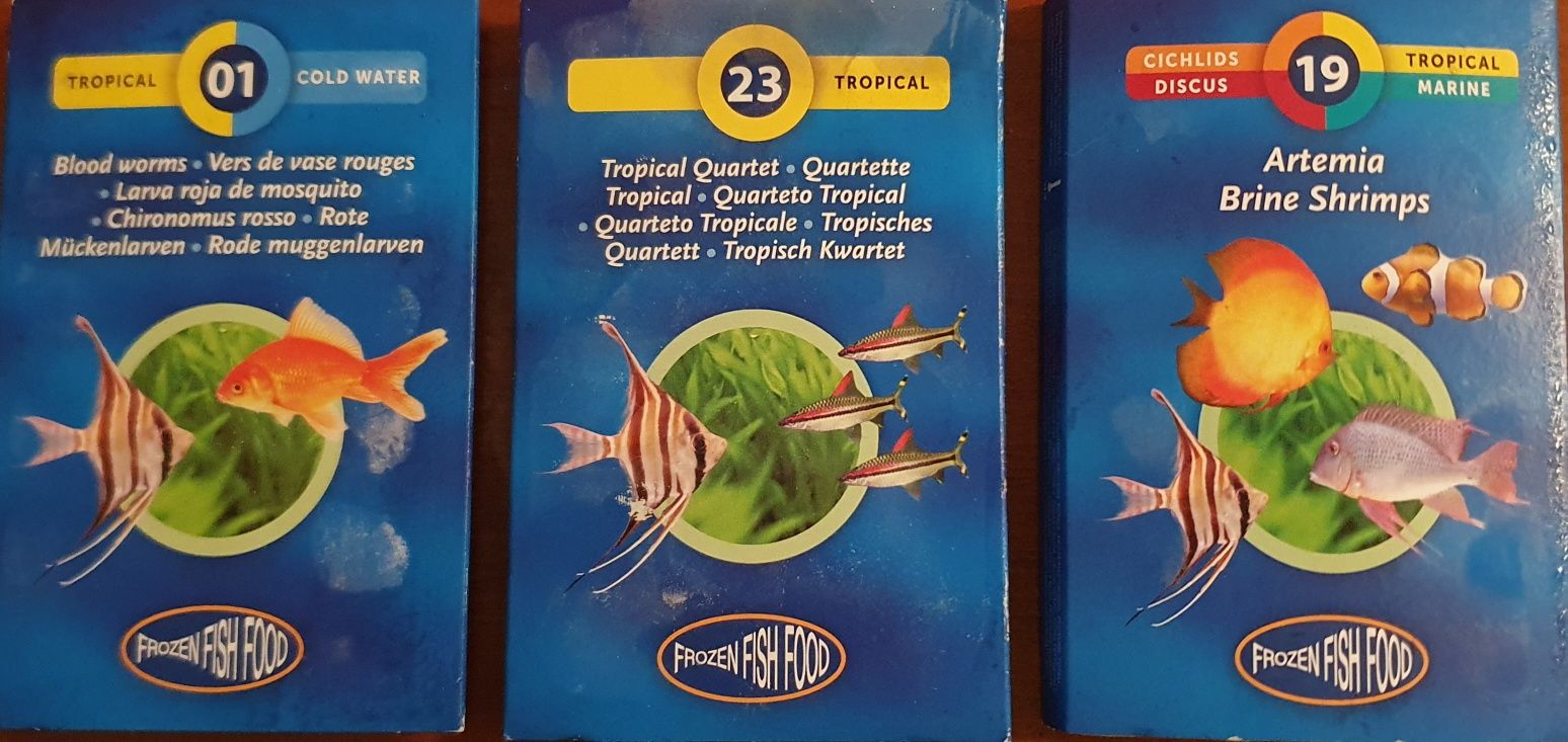 Alimento ração congelado artemia larva usgo de java dose