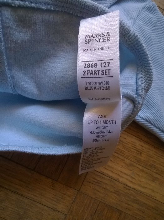 Błękitny sweterek Marks & Spencer, rozmiar 53