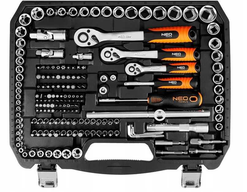 NOWY zestaw narzędzi kluczy Neo Tools 216 elementów  1/2" 3/8" 1/4"