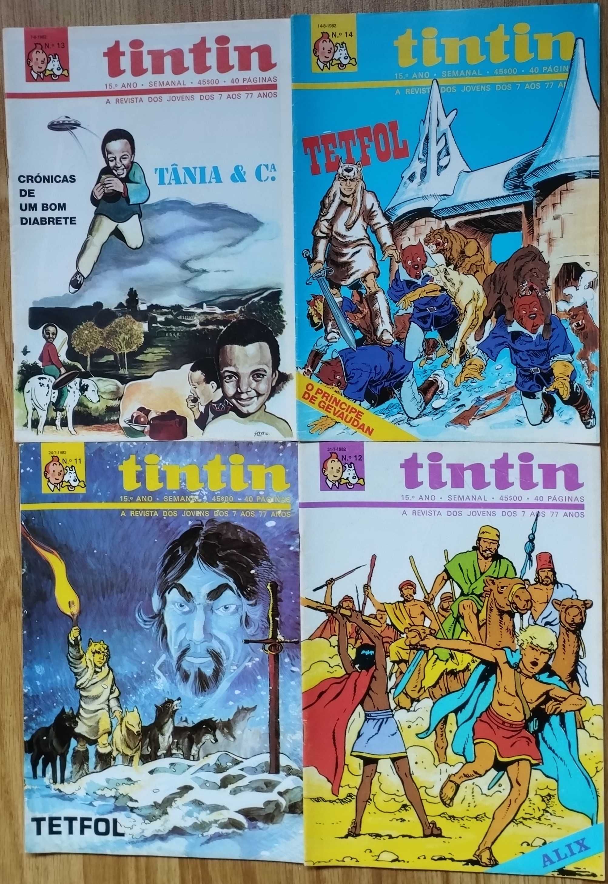 Vários Anos de 52 números da revista Tintin de Banda Desenhada