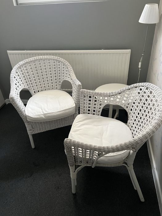 Fotel ratanowy FINNTORP z poduszkami.IKEA