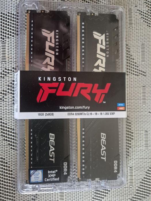 Fabrycznie nowa pamiec ram Kingston Fury Beast 2x8gb Cl16 3200mhz