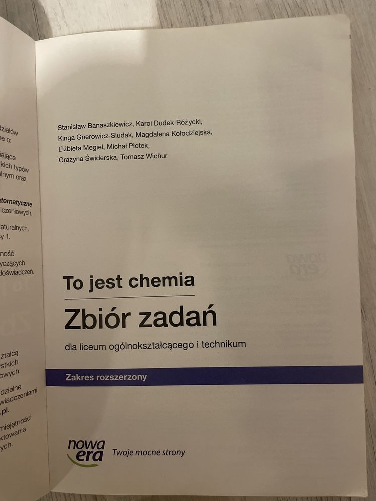 To jest Chemia Zbiór zadań, zakres rozszerzony, nowa era
