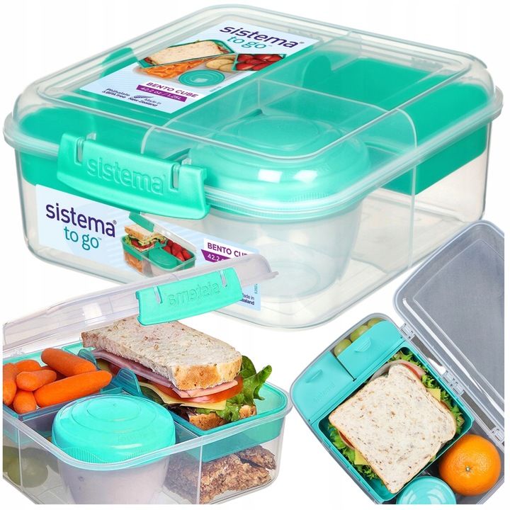 Śniadaniówka Sistema Lunchbox Pojemnik Box Bento 1250 Ml Z Przegródkam