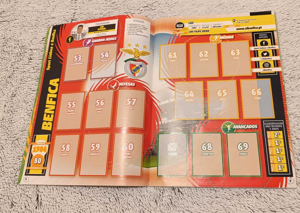 Caderneta Oficial Cromos Futebol  - Liga 2018/2019 - Nova c/ 4 cromos