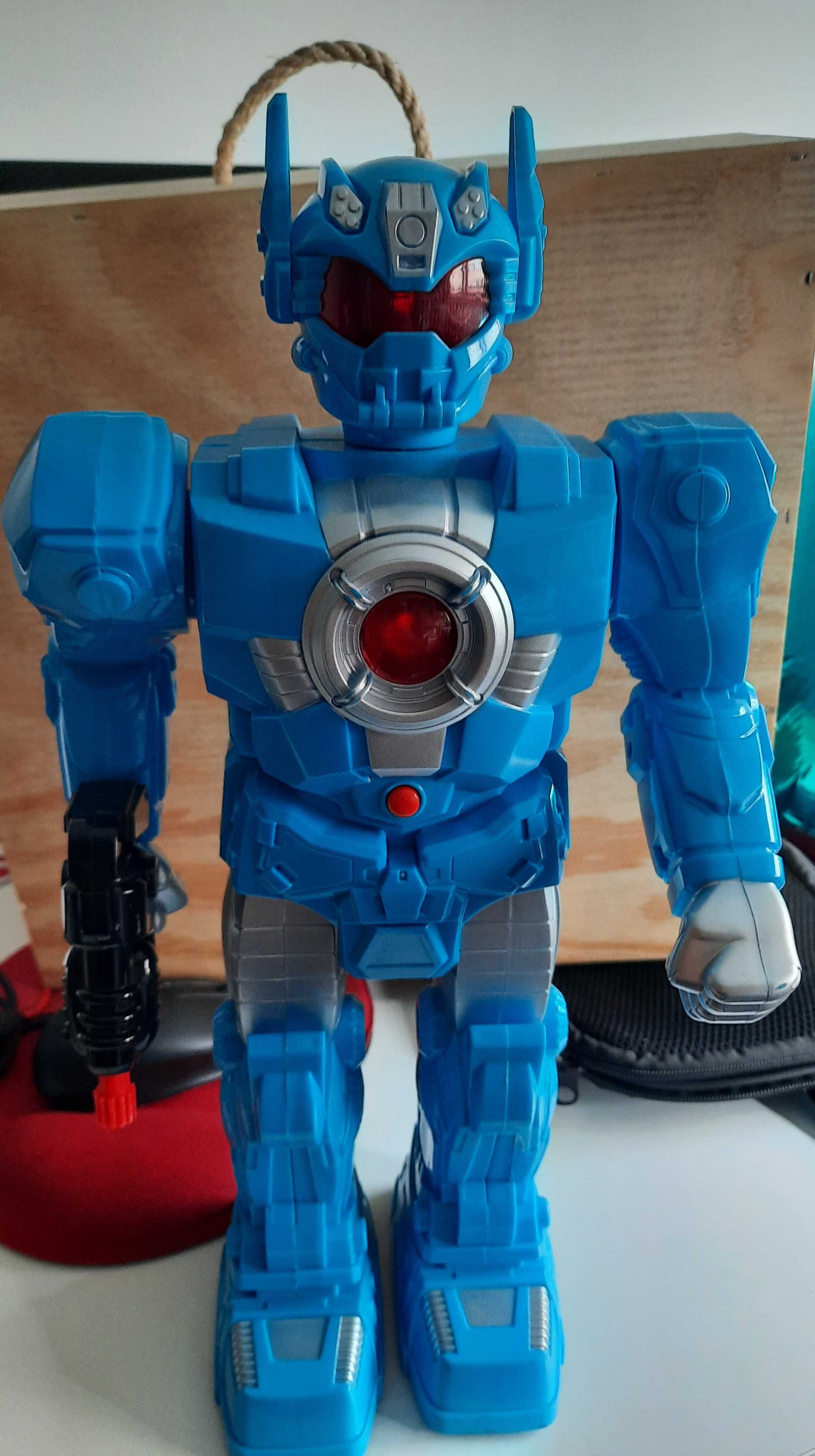 Robot azul com Luz + som + movimento