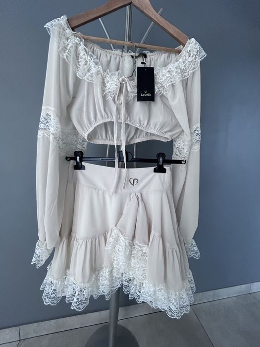 Komplet ecru Loveya roz 36