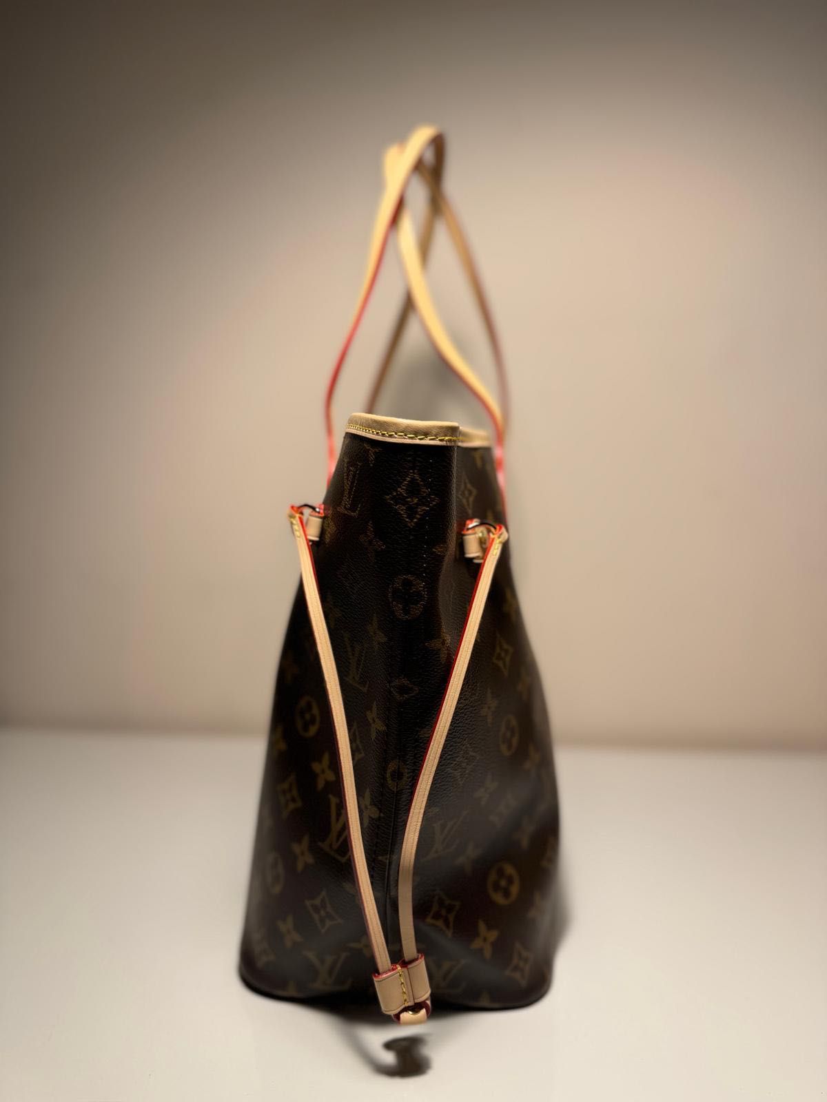Torebka Louis Vuitton Neverfull MM klasyczny monogram skóra + płótno