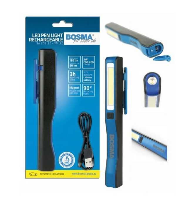 Bosma PenLight 6773 Latarka Podręczna 150lm 3W COB LED + 1W LED