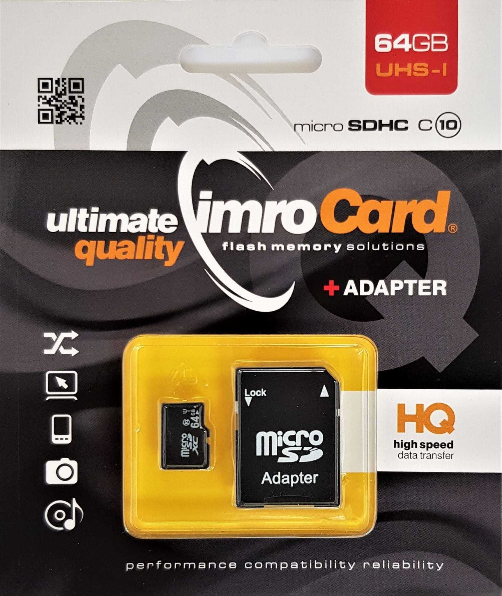 Karta Pamięci MicroSD 64GB IMRO UHS-I Made In Poland