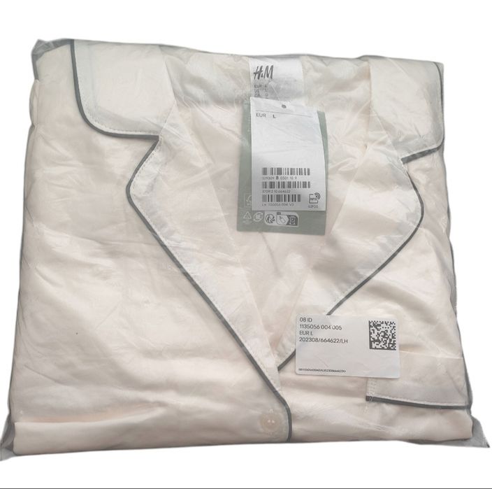 H&M nowa biała piżama L/XL satyna