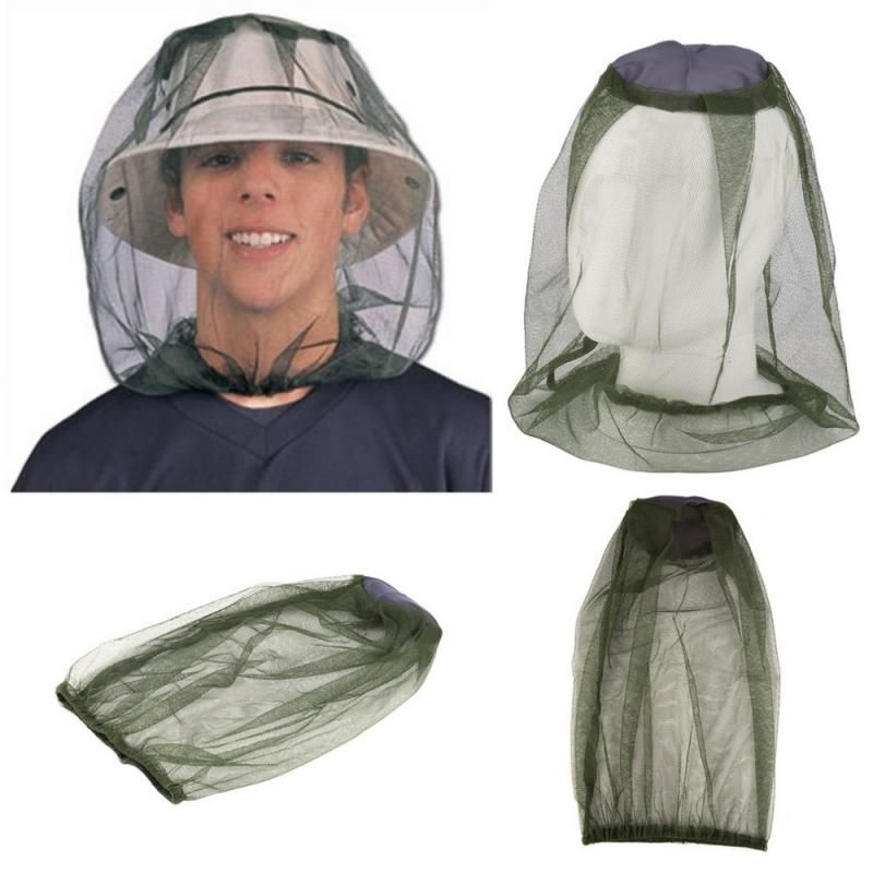 Moskitiera na głowę ochrona przed komarami - zielona