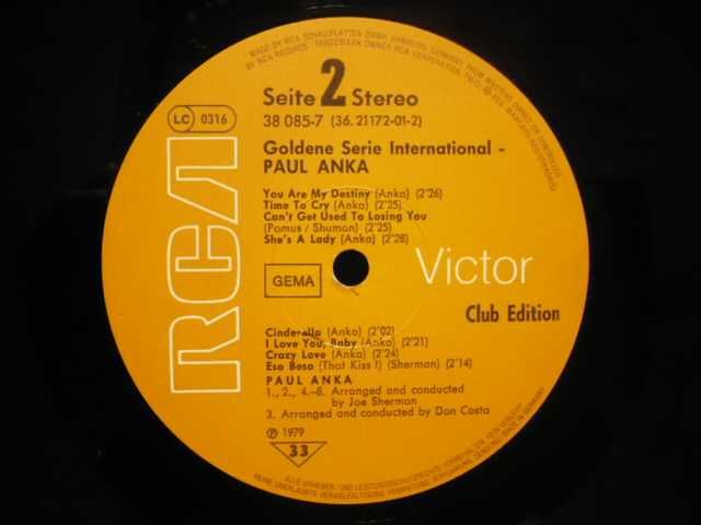 Wyprzedaż : cztery winyle Pana Paula Anki.Zapraszam.Dobra cena. 4xLP