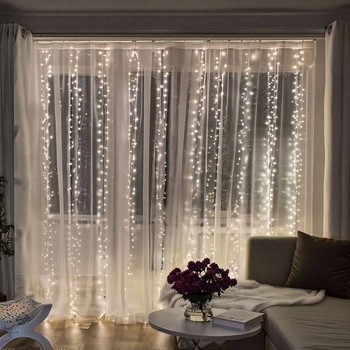 ШТОРА ХВОЙНА ЛАПА Гірлянда Хвойна Лапа, Мішура, Роса, штора Роса