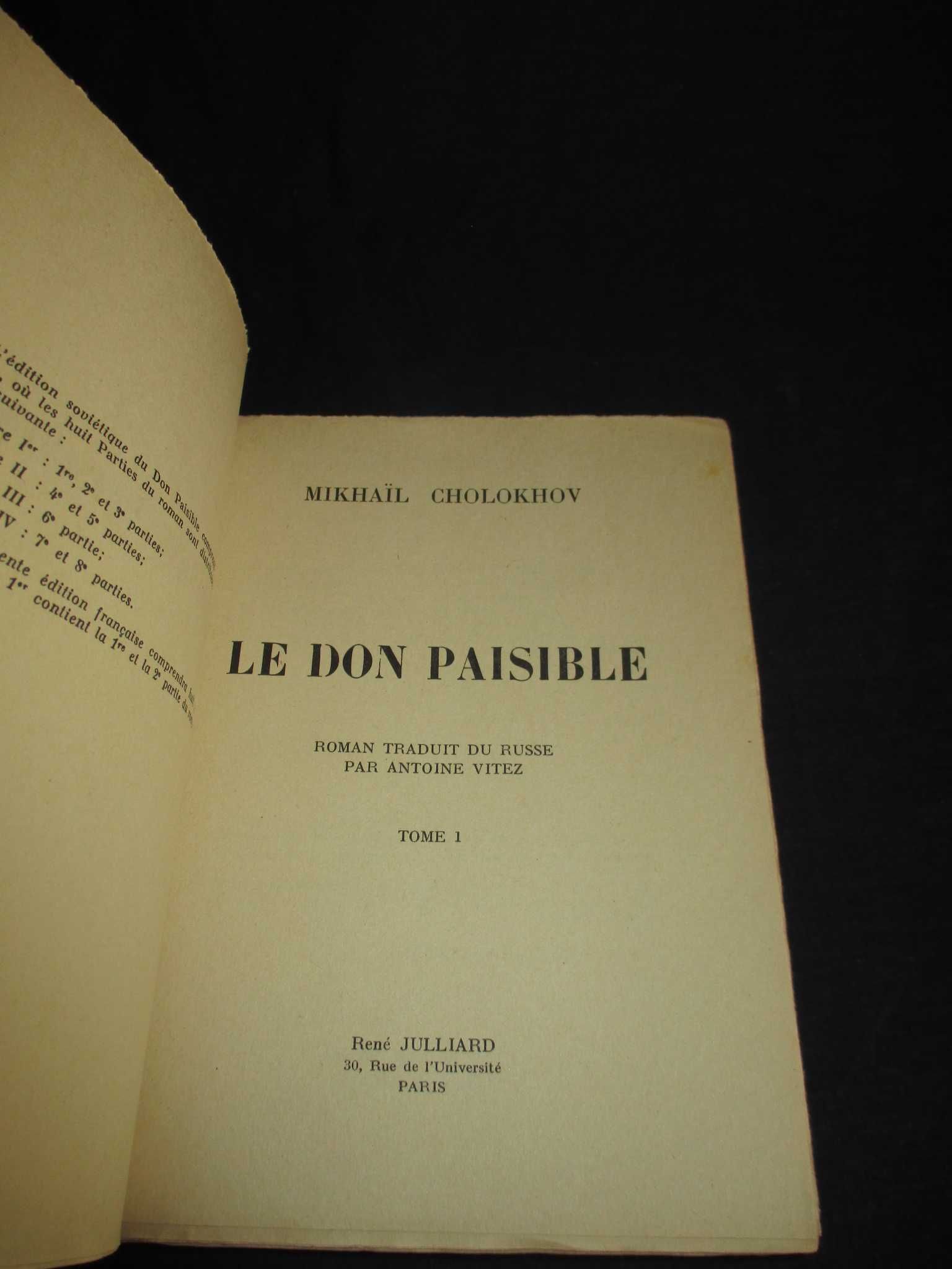 Livro Le Don paisible Mikhaïl Cholokhov 4 Volumes