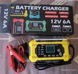 Carregador de bateria 6A/12V com ecrã LCD inteligente