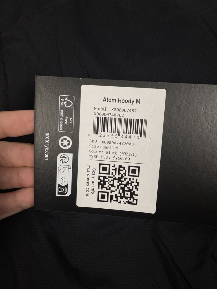 Arcteryx Atom Hoody Black Розмір М