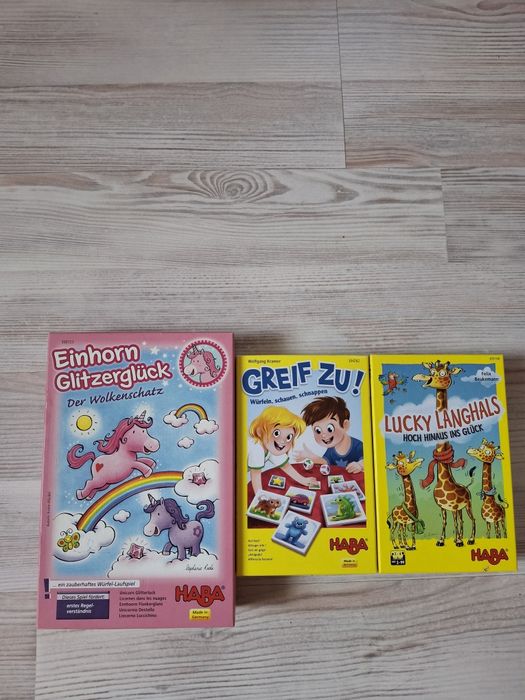 Настільні ігри Haba: одноріги, пошук картинок, жираф