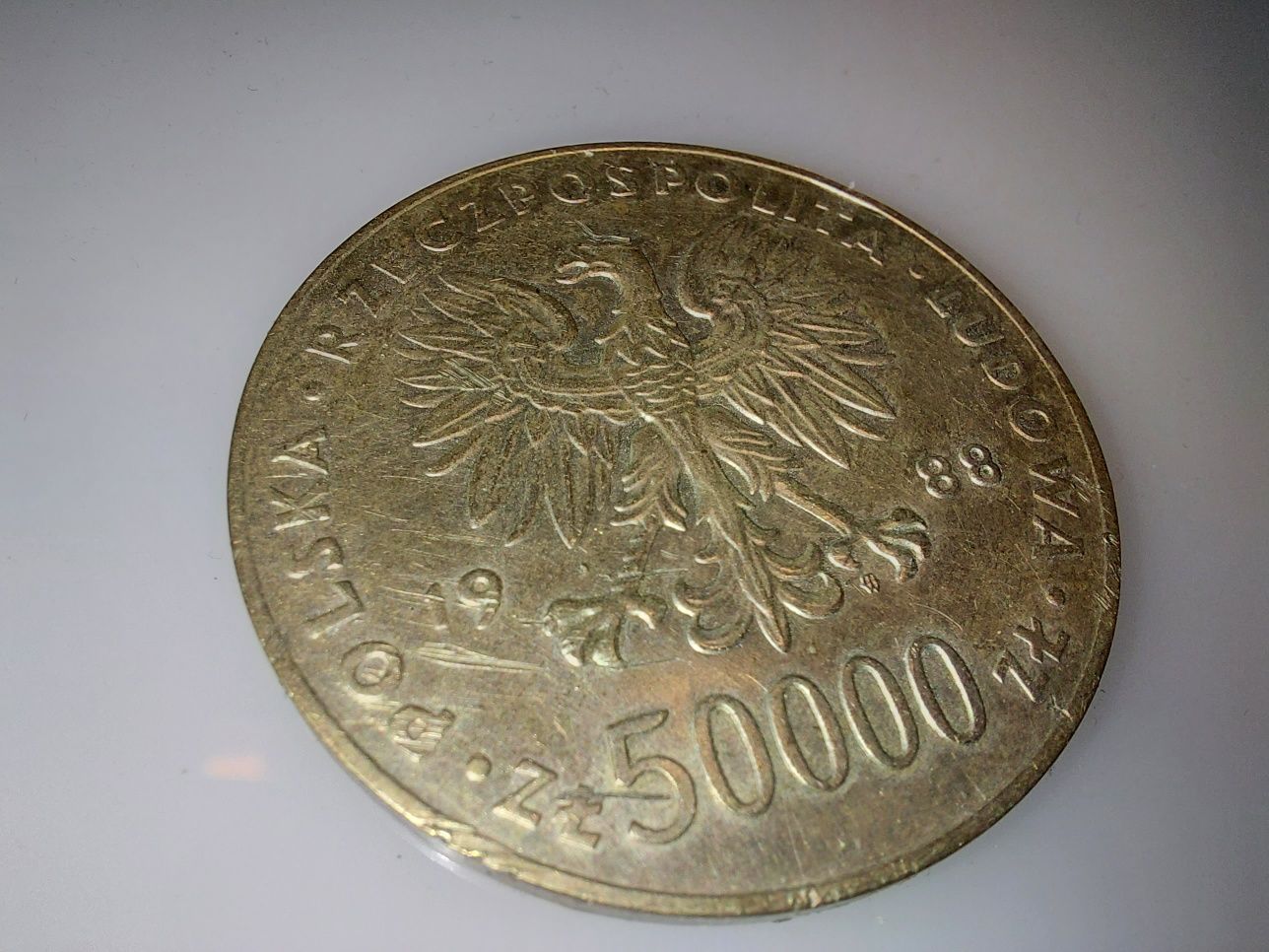 Moneta 50000 zł 1988 70 rocznica odzyskania niepodległości